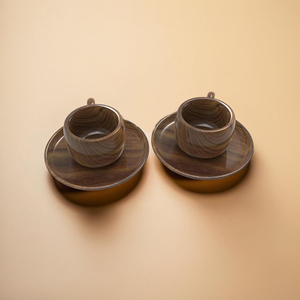 Exquisite Sheesham Wood <b>Cup</b> <b>and</b> <b>Saucer</b> <b>Set</b> 2 Piece Artisanal <b>Tea</b> <b>Set</b> for Elegant Serving - Product Image 3