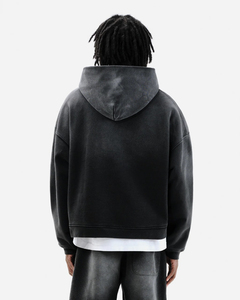 เสื้อฮู้ดผ้าฝ้าย100% เป็นมิตรกับสิ่งแวดล้อมสำหรับผู้ชายเสื้อสตรีทแวร์สีทึบสไตล์วินเทจออกแบบโลโก้ได้ตามต้องการสำหรับฤดูหนาว - Product Image 5