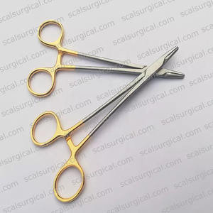 Porte-aiguille Mayo Hegar plaqué or, instrument de chirurgie dentaire et plastique, mâchoires en carbure de tungstène - Product Image 6