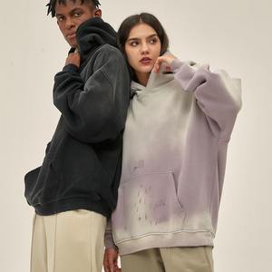 Pull en éponge française Sweats à capuche surdimensionnés 100% coton Logo rétro Pull 100% coton Acid Washed Hoodie 300 Gsm Hoodie - Product Image 1