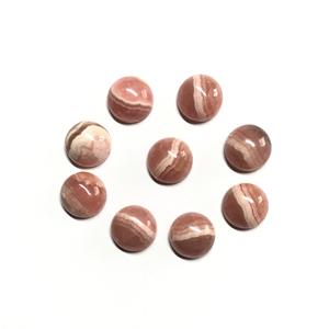 Piedras preciosas sueltas de Rodocrosita Natural de forma redonda de 9mm de alta calidad, cabujón trasero plano liso, precio al por mayor a granel de Vivaaz Gems - Product Image 3