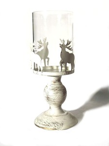Bougeoir de renne sur le thème de Noël avec couvercle en verre pour centre de table de décoration intérieure ou affichage saisonnier - Product Image 4