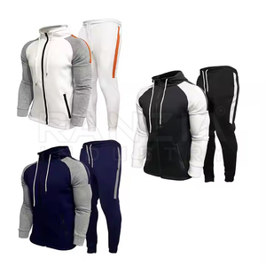 Chándal deportivo XL de estilo Hip Hop para hombre, diseño personalizado, alta calidad, 500 GSM, cremallera lisa de dos tonos con cuello con capucha - Product Image 6