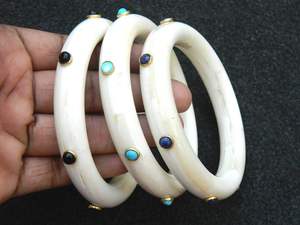 Pulsera de cuerno de búfalo hecha a mano antigua, artesanía india, brazaletes de diseño antiguo con joyas para mujer, accesorios de moda - Product Image 6