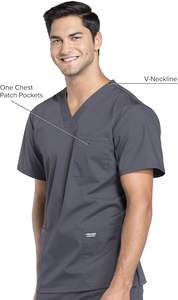 Venta al por mayor personalizado Scrubs para enfermería profesional clínico médico Scrubs de calidad superior de los hombres con cuello en V Scrub 4 bolsillos uniforme - Product Image 3