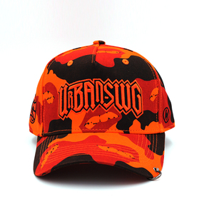 Décoration en métal 5 panneaux Chapeau tendance personnalisé pour femmes Casquette avec logo en métal personnalisé Casquette de baseball Hip-hop Boy Camouflage de haute qualité - Product Image 3