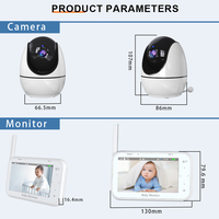 Monitor de Bebé Anicebb con Pantalla IPS de 4.3 Pulgadas, Video PTZ 720P, Sin WiFi, Cámara de Seguridad con Grabación en Tarjeta TF, Luz Nocturna y VOX
