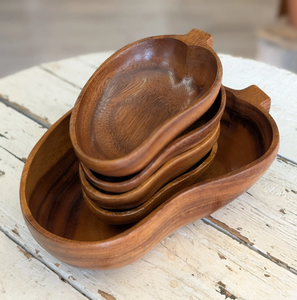 Bol en bois décoratif décoration de table à manger utilisé bol en bois de bonne qualité plateau à 3 compartiments - Product Image 4