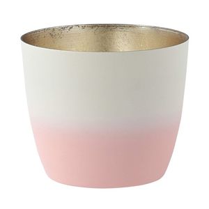 Maceta de metal escultural única con acabado multitono que ofrece una pieza llamativa para diseños de jardines contemporáneos - Product Image 2