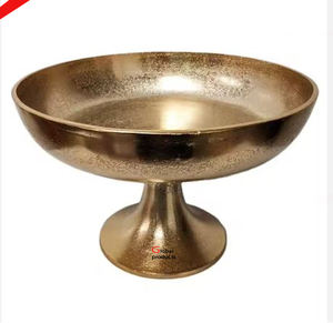 Bol de service alimentaire en aluminium à finition dorée au look unique pour restaurant et bar d'hôtel - Product Image 2