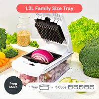 Hache-légumes professionnel, hachoir multifonctionnel avec récipient, trancheuse à fruits, gadgets de cuisine pour la préparation des repas et la cuisine à domicile