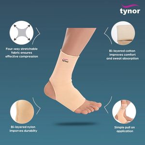 Paire de supports de cheville haut de gamme avec tissu extensible, ajustement confortable pour l'exercice, le fitness et la protection de la cheville - Product Image 3