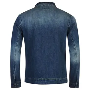 Vestes en jean personnalisées pour hommes Manteau en jean classique et décontracté Veste en jean délavé pour hommes Veste de survêtement pour hommes - Product Image 2