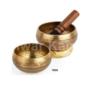 Lot de 2 bols chantants tibétains 100% Ensemble de méditation avec bol sonore fait main pour Yoga Chakra Guérison Méditation Cadeaux - Product Image 1