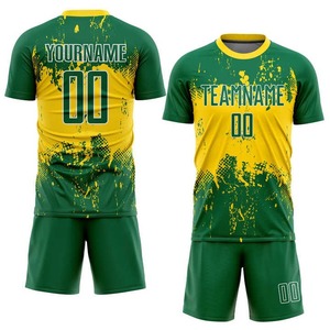 Uniformes de football personnalisés de haute qualité, légers, à manches courtes, col en V, pour équipes adultes, respirants, anti-transpiration, écologiques, 100% coton - Product Image 1