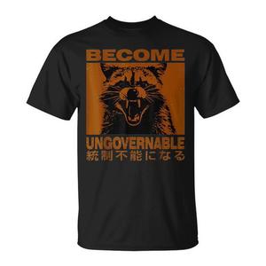 Camiseta promocional de la colección Japanese Raccoon Become Ungovernable para mujer - Product Image 1