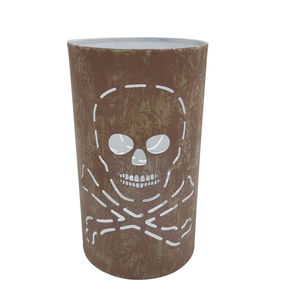 Bougeoir votif en métal marron clair pour Halloween Bougeoir en fer au design tête de mort pour la maison et la table à usage décoratif - Product Image 6