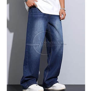 กางเกงยีนส์ขาบานสำหรับผู้ชาย2025สตรีทโอเวอร์ไซส์กางเกงยีนส์ขายาวมีโลโก้ตามสั่ง - Product Image 2