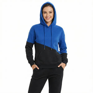 Sweat-shirts à capuche en coton lourd pour femmes, couleur contrastée, streetwear, polaire, pull-over, vente en gros, marque personnalisée, coupe régulière - Product Image 1