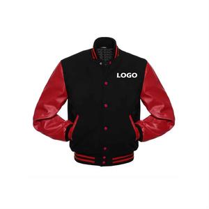 Veste universitaire sportive luxueuse pour hommes, veste de baseball décontractée avec manches en cuir léger, veste universitaire - Product Image 1