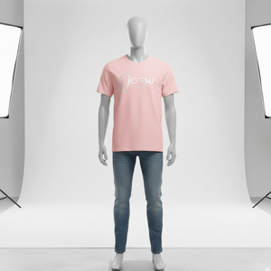 Camiseta de Algodón Transpirable para Hombre con Nombre de Marca Personalizado en Color Rosa Bebé, Cuello Redondo, Disponible a Precio de Mayoreo - Product Image 2