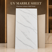Panneau mural en PVC brillant effet marbre blanc gris UV minimaliste MORLENX pour la décoration intérieure de la maison, de l'hôtel et du bureau