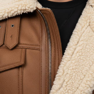 Veste en cuir de créateur pour hommes Manteau d'hiver chaud Fabricant d'équipement d'origine Conception de logo personnalisé Vêtements d'extérieur à la mode Fournisseur en gros - Product Image 4