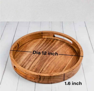 Plateau en bois écologique avec poignée pour le salon, la table à manger familiale ou le bar, idéal pour servir les boissons - Product Image 4