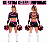 Uniforme de cheerleading personnalisé OEM en twill, robe de compétition pour filles à manches longues en spandex haute élasticité, faible MOQ