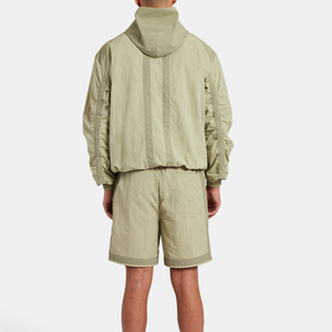 Veste courte coupe-vent deux pièces personnalisée Patchwork Zip up Nylon Polyester Streetwear Survêtement Ensemble court coupe-vent 2025 - Product Image 3
