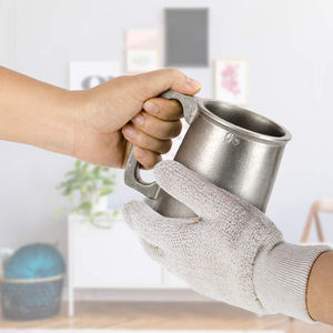 Gants de bijoux réversibles en coton éponge bouclé en argent gant de polissage et de nettoyage mitaines de brossage en argent sterling - Product Image 3