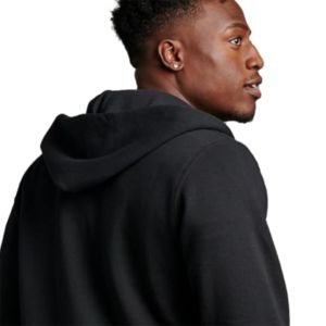 เสื้อฮู้ดมีซิปสีดำสไตล์สีดำสำหรับทุกเพศเสื้อมีฮู้ดผ้าคอตตอนผ้าฟลีซปักลายและเลือกสีได้ตามต้องการ - Product Image 6