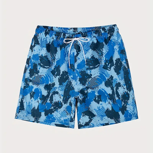 Men's Eco-Friendly Cotton Shorts <b>Mid</b> Waist Anti-Wrinkle Cargo Style Casual Summer Beach Logo Vietnam Solid Drawstring Closure - Product Image 3