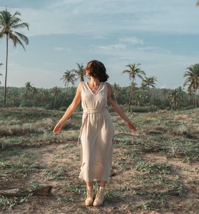 Déesse blanche Robe ouverte droite/Robe longue de cérémonie Maxi boho/Robe blanche en coton crème tissé à la main - Product Image 2