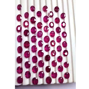 60 piezas de rubí Bangkok 9x7mm 10x8mm faceta ovalada 164 Cts lote Iroc ventas alta calidad piedras preciosas sueltas corte vidrio relleno rubí US $304 - Product Image 1