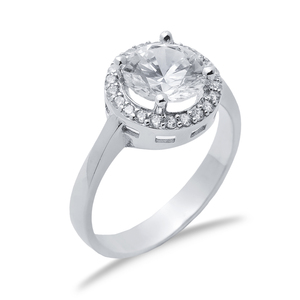 แหวนคลัสเตอร์หิน CZ ทรงกลมงานฝีมือตุรกีขายส่งเครื่องประดับเงินแท้ 925 - Product Image 3
