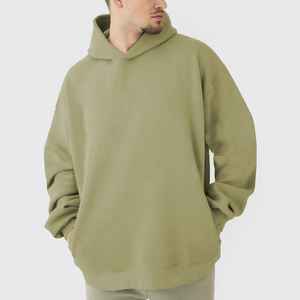 Sudadera con Capucha de Alta Calidad, Estilo Urbano, 100% Algodón, Bordado, Personalizada para Hombre, Hombros Caídos, Talla Grande - Product Image 1