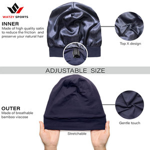 Bonnet en Satin doux extensible à la mode, Bonnet de sommeil doublé, couvre-chef en bambou, crépus, cheveux naturels, casquette d'infirmière pour femmes et hommes - Product Image 6