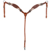 Ensemble de sellerie western en cuir véritable marron durable, avec têtière à une oreille et harnais de poitrine assorti, pour l'équitation, ajustement personnalisé EURO