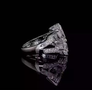 Cada Marquesa y pera laboratorio cultivado diamante mariposa forma 14K anillo de oro blanco regalo de compromiso para su anillo para mujer - Product Image 3