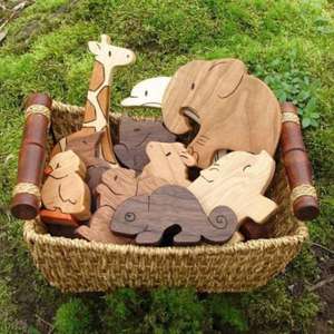 ของเล่นไม้รูปวัว - รูปสัตว์ ของเล่นเด็กผู้ชายและเด็กผู้หญิงแบบเรียบง่าย ของเล่นในร่ม - Product Image 2