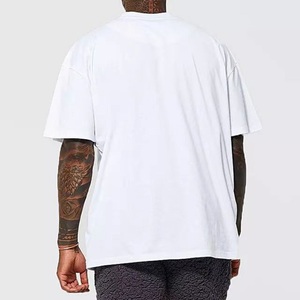 Conception personnalisée OEM de qualité supérieure pour hommes, coupe ample, épaules tombantes, manches courtes, t-shirt en coton épais pour hommes - Product Image 5