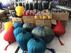 LANTERNE VIETNAMIENNE EN SOIE/BAMBOU/LANTERNE COLORÉE De 99 données d'or - Product Image 3