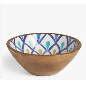 Bol en bois imprimé 6-PCS tailles moyennes de bol imprimé de conception différente antique pour le bol de serveur de salade - Product Image 2