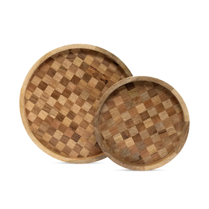 Nouveau design, plateaux de service multifonctionnels en bois naturel de haute qualité pour la nourriture, les fêtes, décoratifs, faits à la main, Lavihex Vietnam - Product Image 1