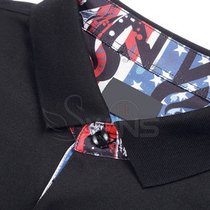 Polo à manches courtes pour homme, noir, logo brodé, tissu piqué, coupe décontractée - Product Image 5