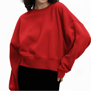 Sweat-shirt long oversize pour femme, automne-hiver, confortable, 100% coton polaire, décontracté, pour tous les jours - Product Image 2