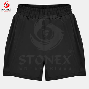 Shorts Deportivos de Cintura Alta con Logotipo Personalizado, Transpirables, Elásticos, de Secado Rápido, para Entrenamiento y Fitness Femenino - Product Image 1