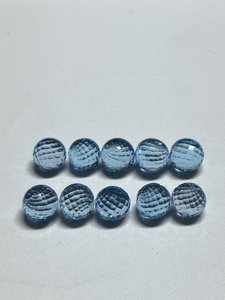 Topacio Azul Natural, Gema Facetada, Nueva, Limpia, Suelta, para Joyería de Moda, Efecto Ojo de Gato, Encerado/Enrasado - Product Image 4