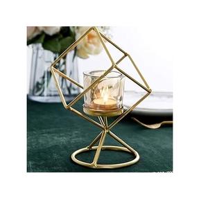 Portavelas de diseño estándar de Metal con diseño de media luna de vidrio, portavelas para cena en casa y decoraciones de boda, portavelas - Product Image 3